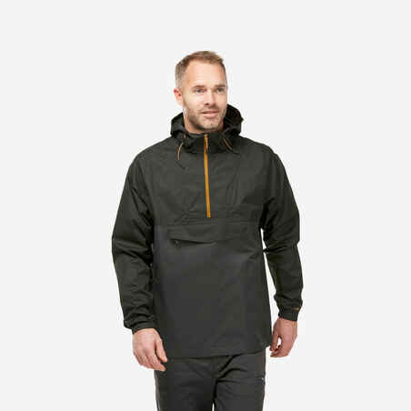 Chamarra de senderismo impermeable negra para hombre NH150