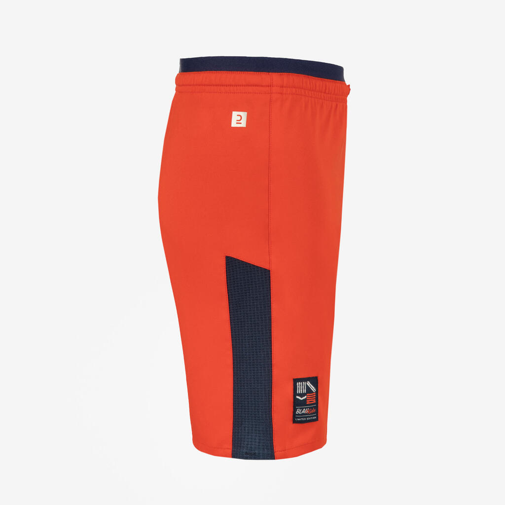 Kinder Fussball Shorts - marineblau/orange