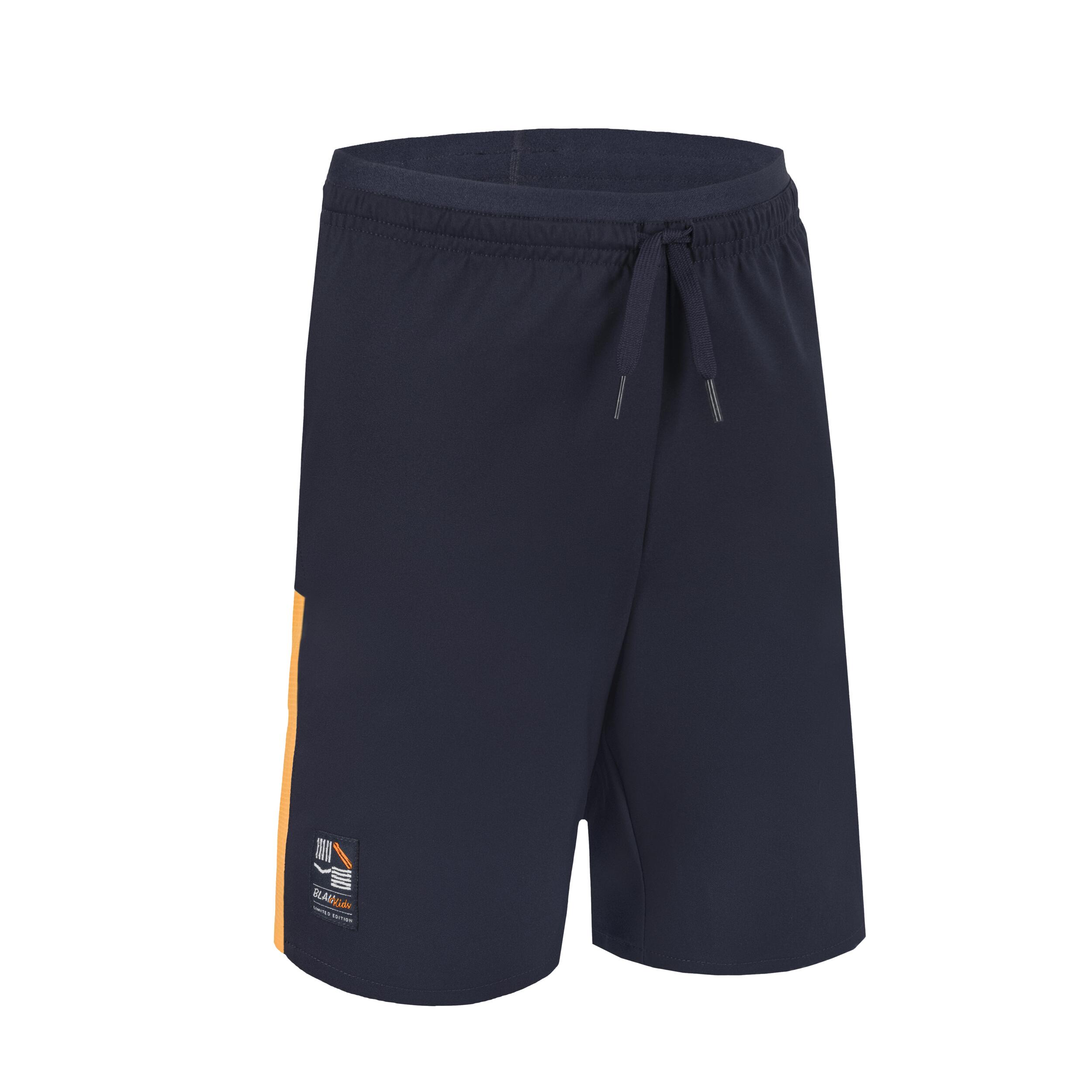 KIPSTA Kids' Football Shorts - Navy/Orange