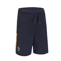 Voetbalshort voor kinderen marineblauw oranje