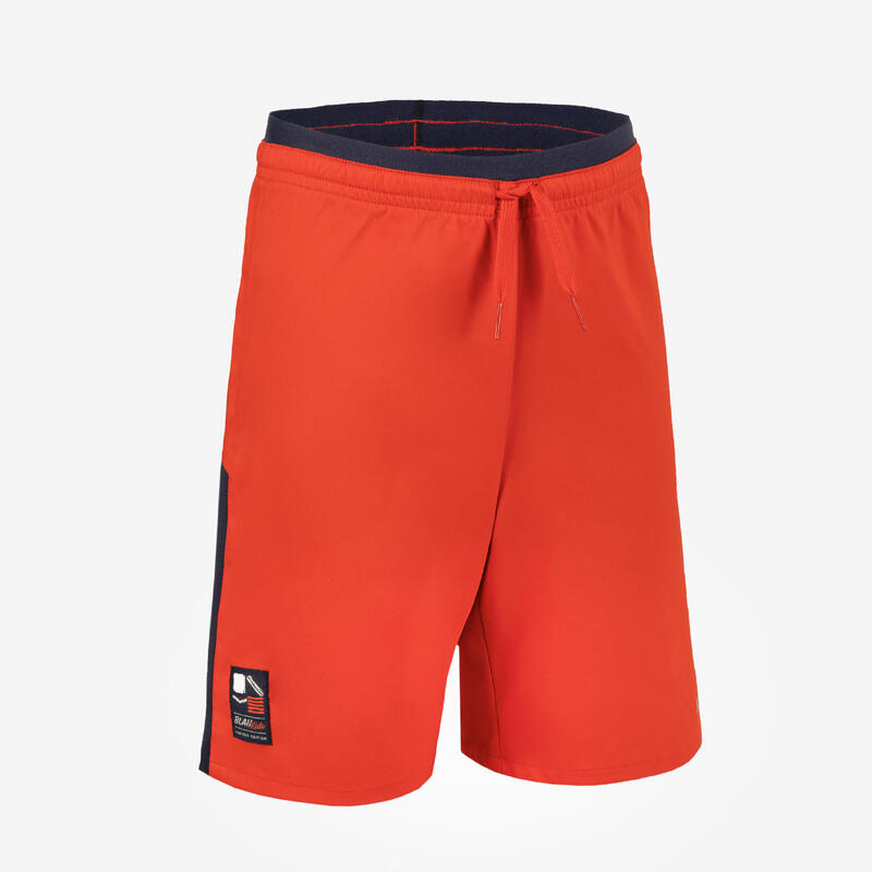 Voetbalshort voor kinderen rood marineblauw