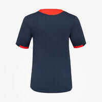Kids' Short-Sleeved Football Shirt - Blue & Red