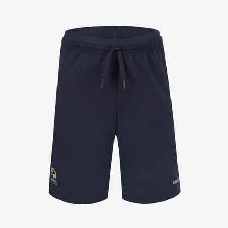 Kids' Football Shorts - Navy/Orange