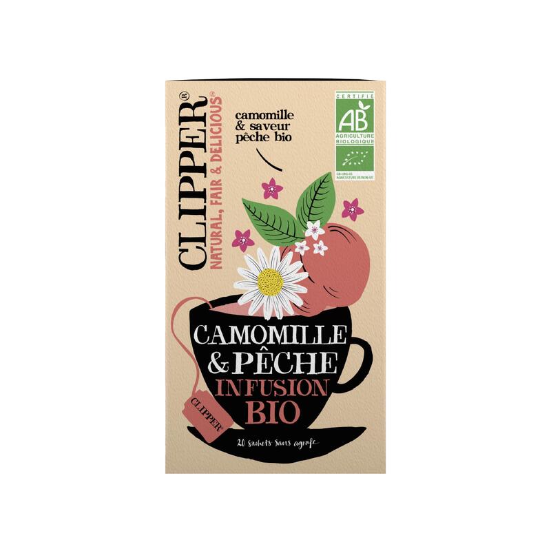 Clipper Infusion Camomille Pêche Bio - 20 sachets BJORG ET COMPAGNIE