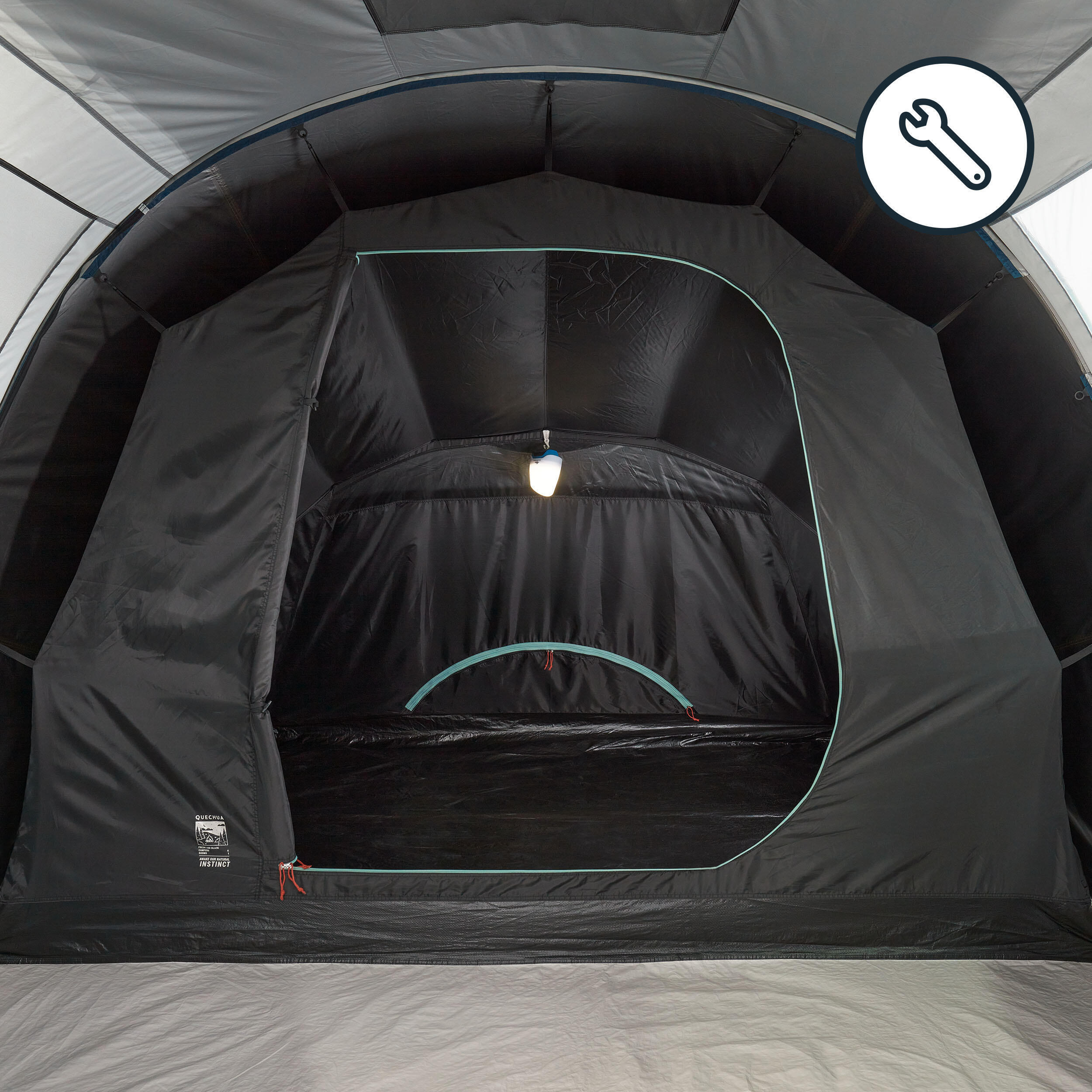 Quechua Bedroom And Groundsheet - Spare Part For The Arpenaz 4.1 Fresh&black Tent