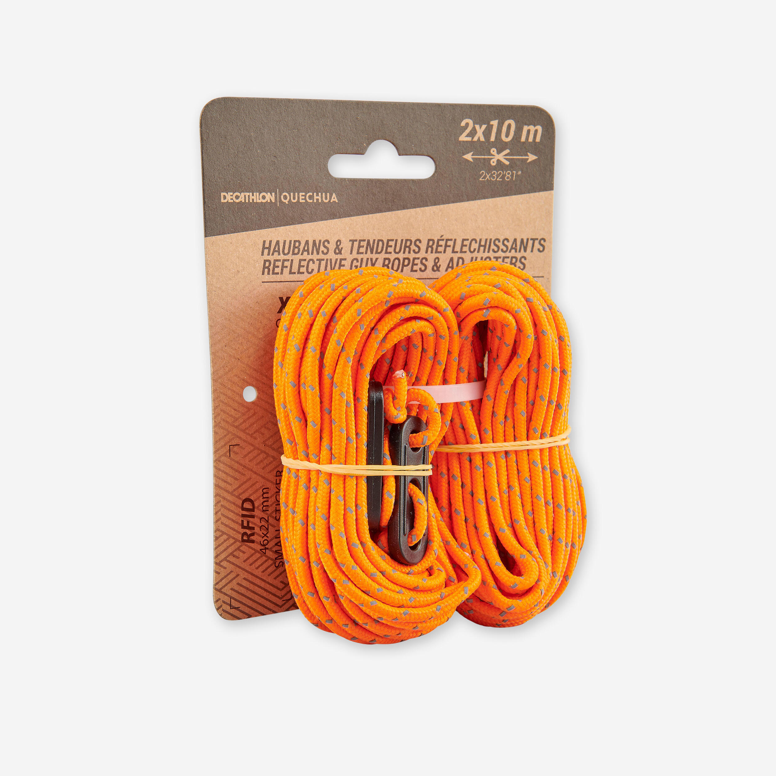 Quechua - 2 Haubans Et 4 Tendeurs Réfléchissants Pour Tente - Hauban De Tente - Camping Et Bivouac Randonnee Trekking - Orange - Taille Unique - Decathlon