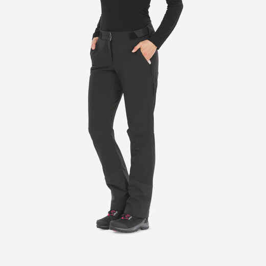 
      Črne ženske pohodniške vodoodbojne hlače SH500 MOUNTAIN
  