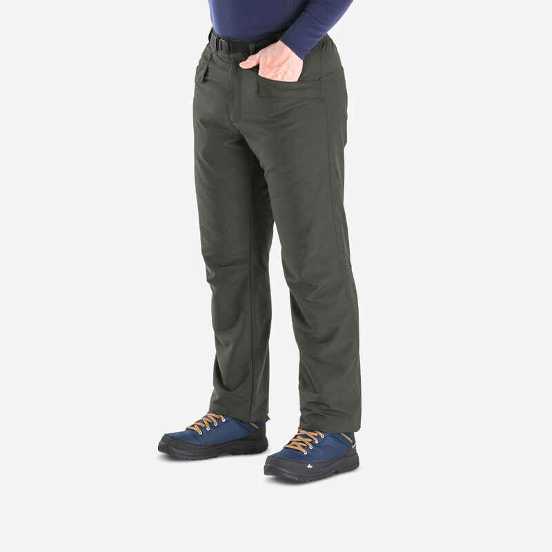 Men’s water-repellent hiking trousers -18°C, NH100 - Green