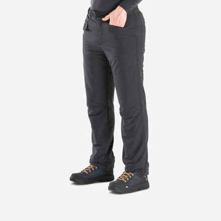 Sive moške tople vodoodbojne pohodniške hlače SH100