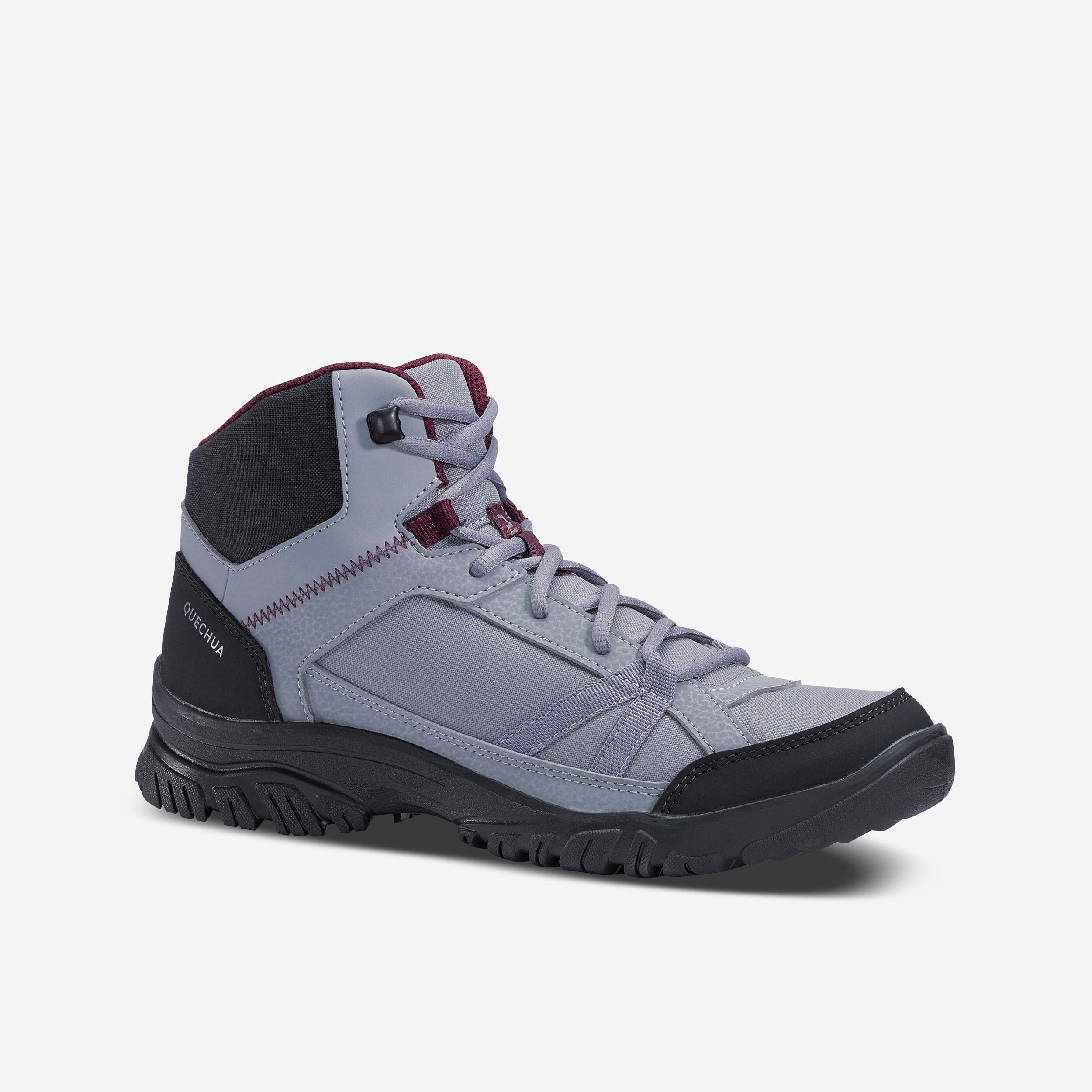 Women’s Mid-Height Hiking Boots - NH 100 Grey - QUECHUA