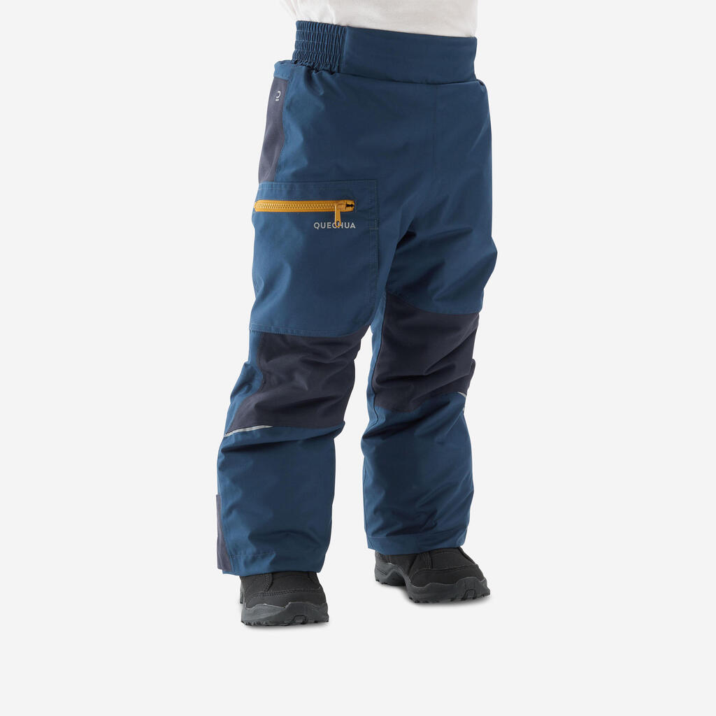 Modre tople pohodniške hlače SH500 MOUNTAIN za otroke 