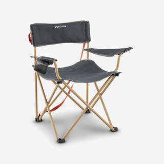 Camping Chair XL Foldable with Armrest up to 150 Kg - Lunar Grey