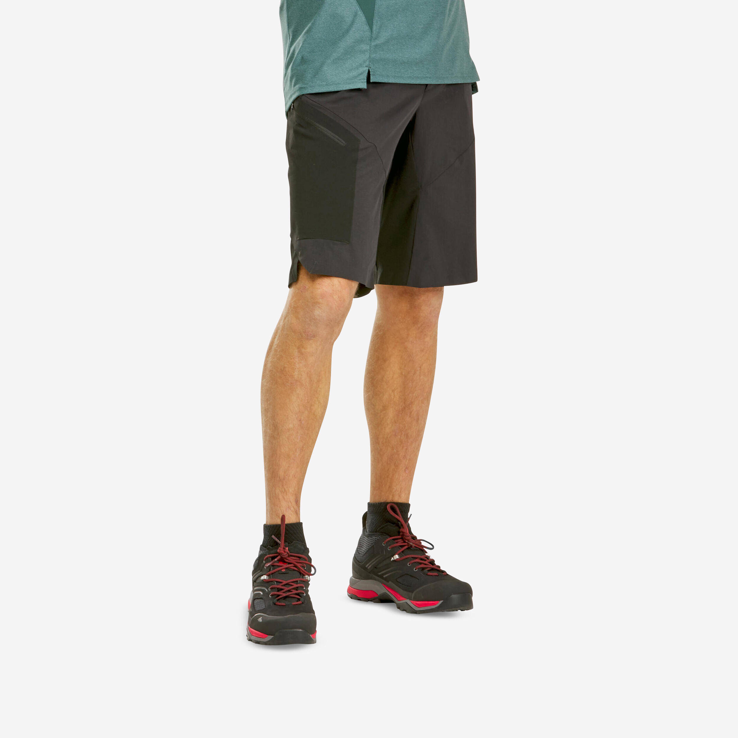 Men Dry Fit Shorts with Belt Black - MH100 -  1