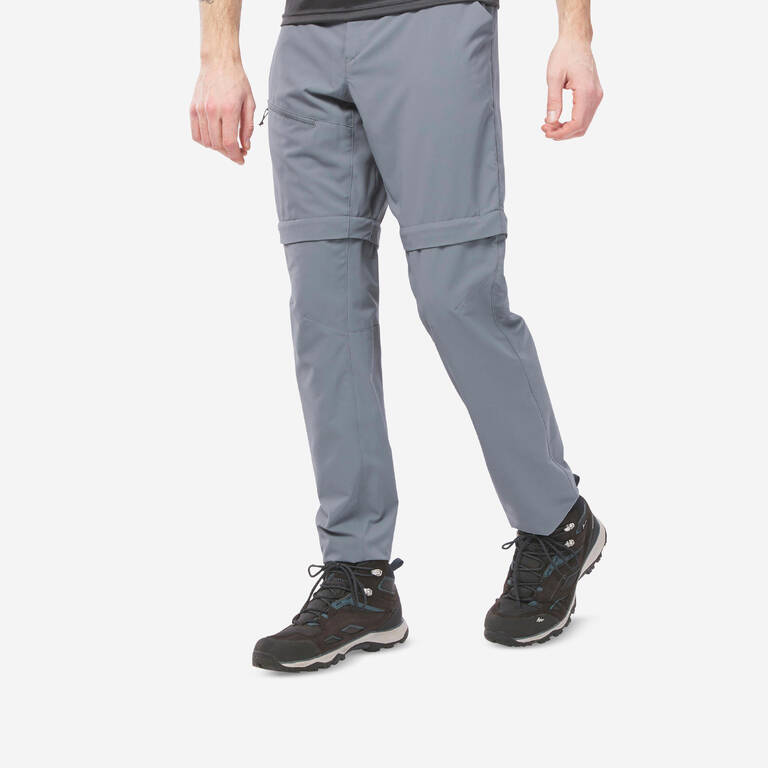 Men Zip-Off Convertible Dry Fit Pants Light Grey - MH150