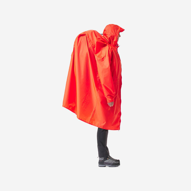 Adult Reflective Waterproof Poncho for 0-75L Bag Vermillion Red - L/XL MT900