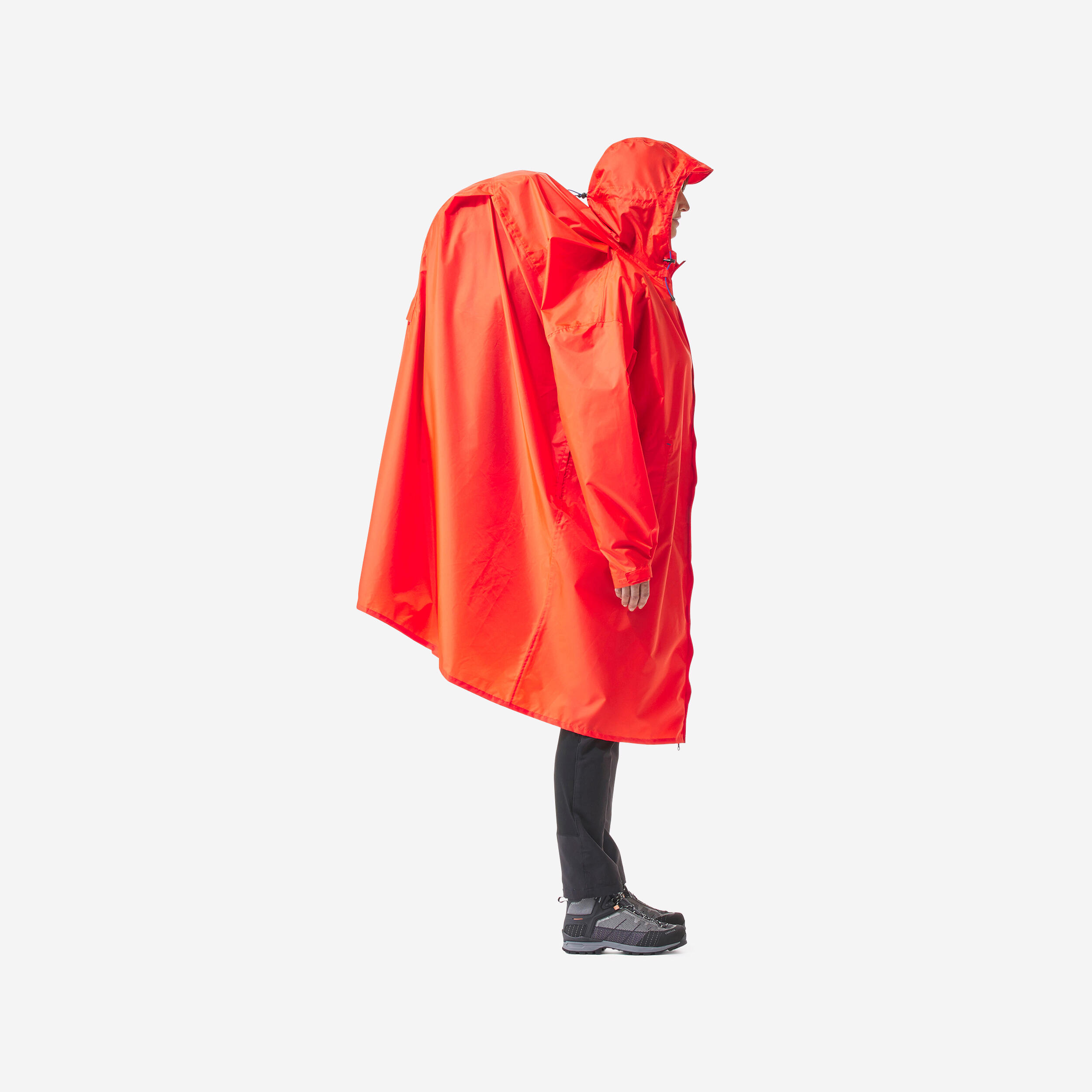 Hiking rain poncho - ARPENAZ 75 - Size L/XL - Red