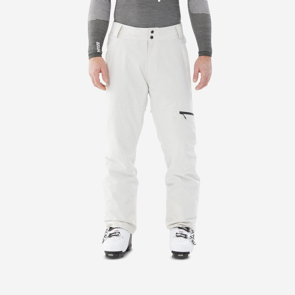 Bež muške pantalone za skijanje 500 