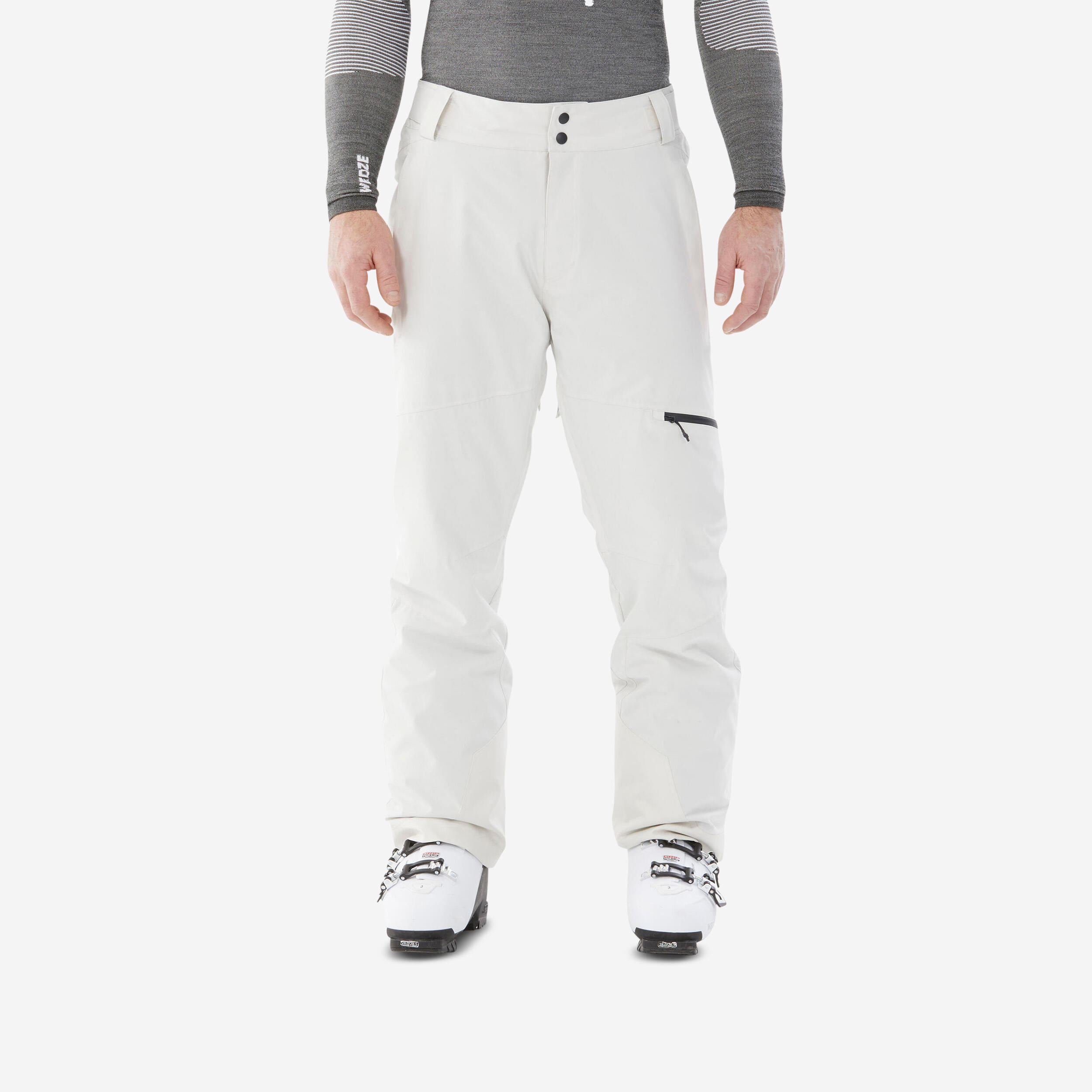Men’s Warm Ski Trousers Regular 500 - light beige 1/9