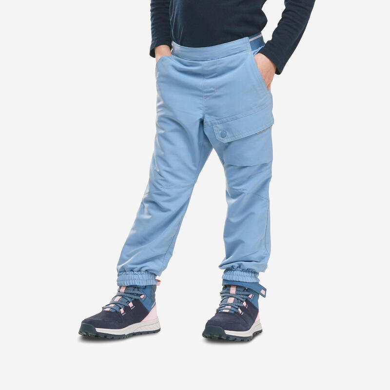 Pantaloni caldi montagna bambina SH100 azzurri