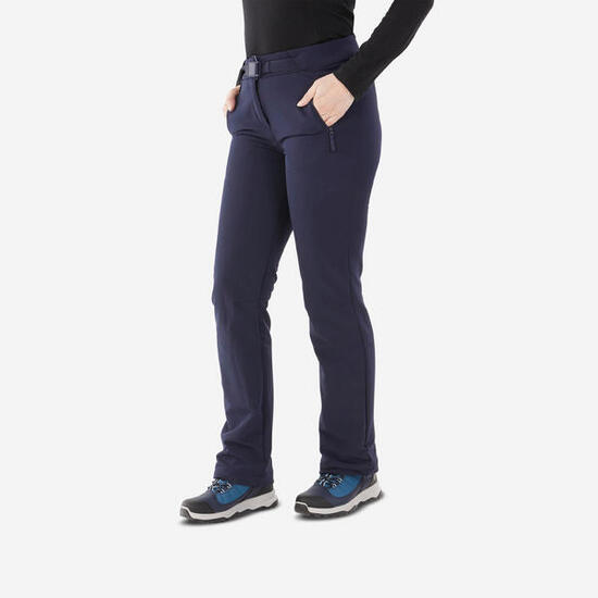 Pantalón de senderismo cálido y perlante mujer SH500 azul