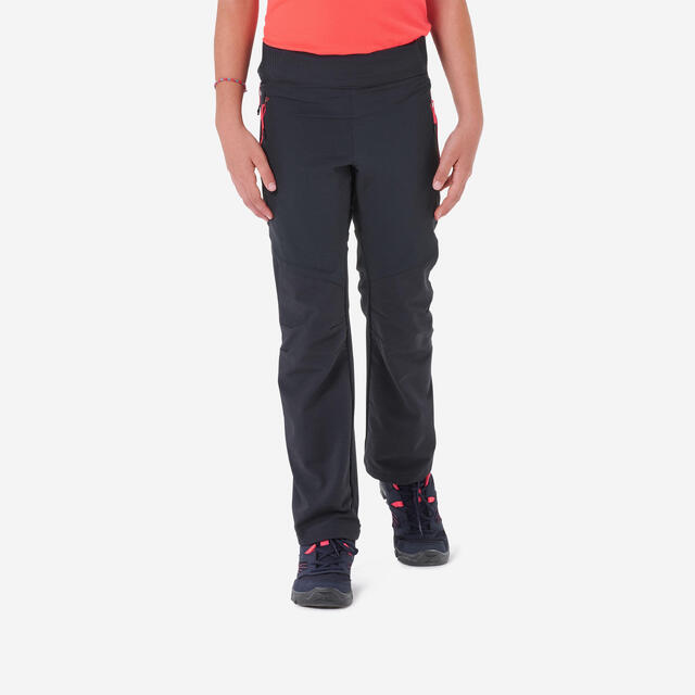 Softshellhose Kinder Gr. 122–170 Wandern - MH500 grau/schwarz