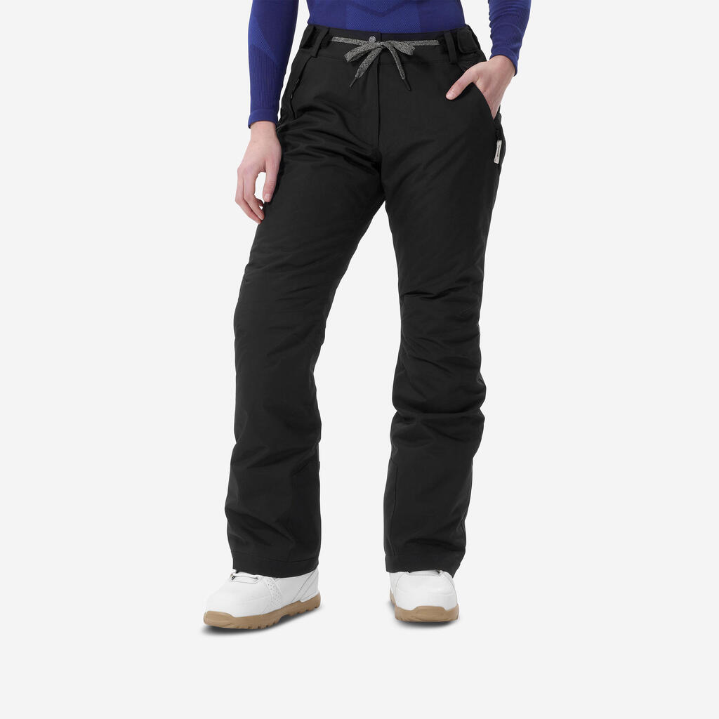 Crne ženske pantalone za snoubording 100