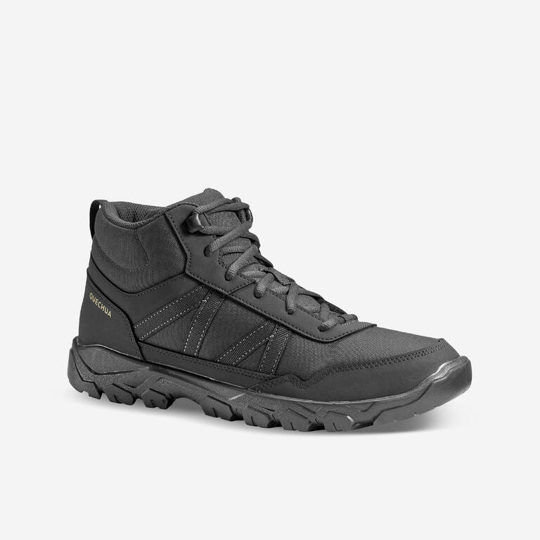 Men Mid Ankle Hiking Shoes Black - NH100