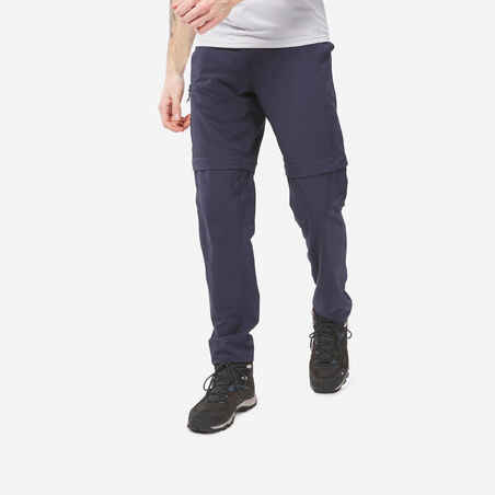 Modre moške prilagodljive pohodniške hlače MH150 