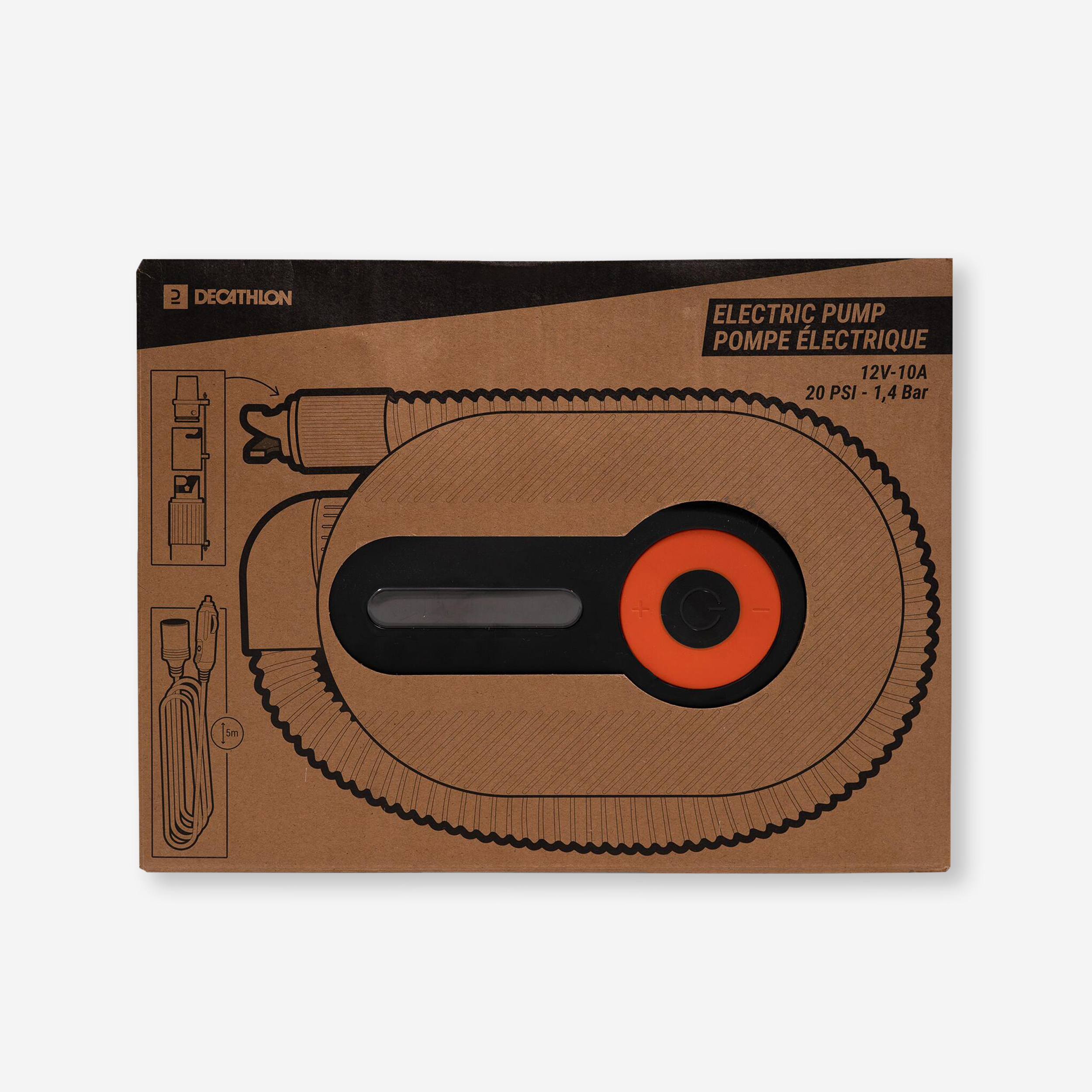 Pompe electrique camping -ultim comfort 20 psi -recommandée pour tente gonflable - Camping - Bivouac - Quechua- Clubs - Entreprises - Collectivités - Associations