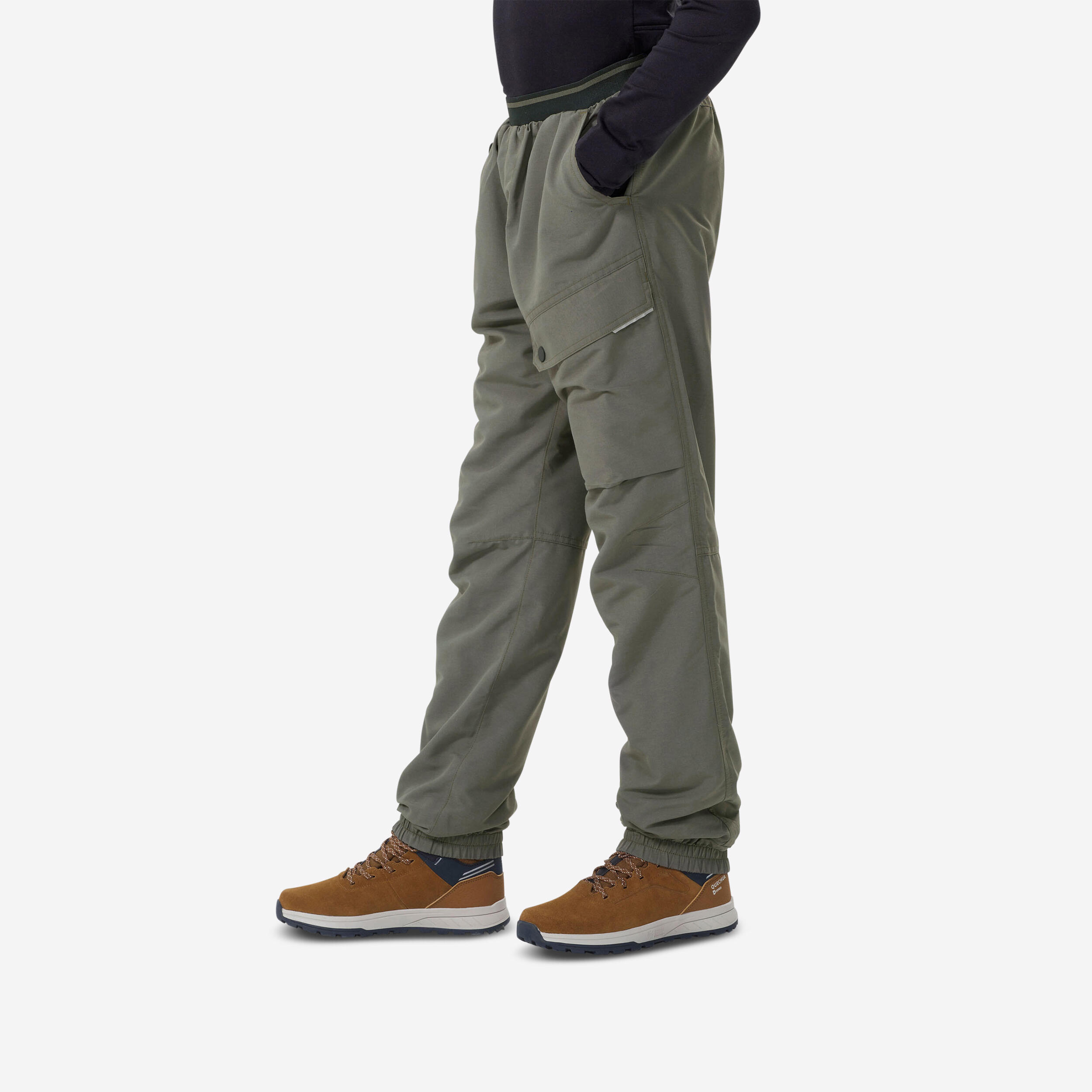 Men's Water-Repellent Windproof Trekking Trousers MT900 Grey