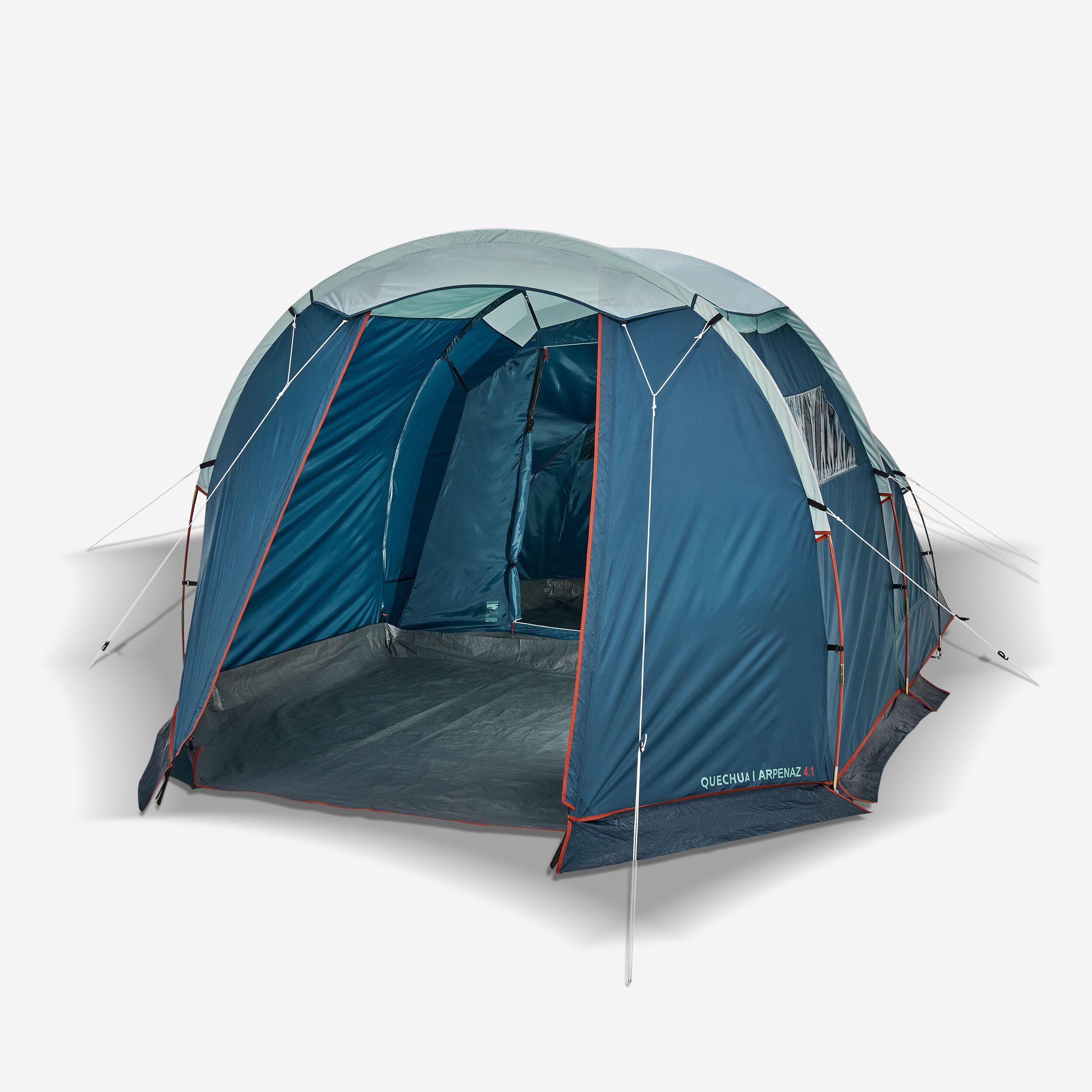 Quechua Camping Tent With Poles - Arpenaz 4.1 4 Person 1 Bedroom