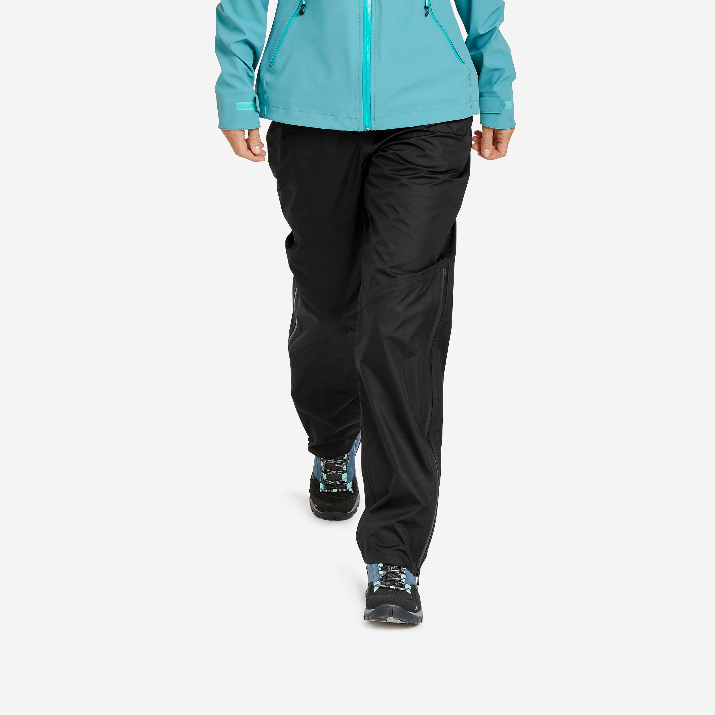 Women Sweater Full-Zip Fleece for Hiking MH100 Blue