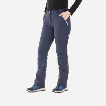 Modre ženske pohodniške vodoodbojne hlače SH500 MOUNTAIN