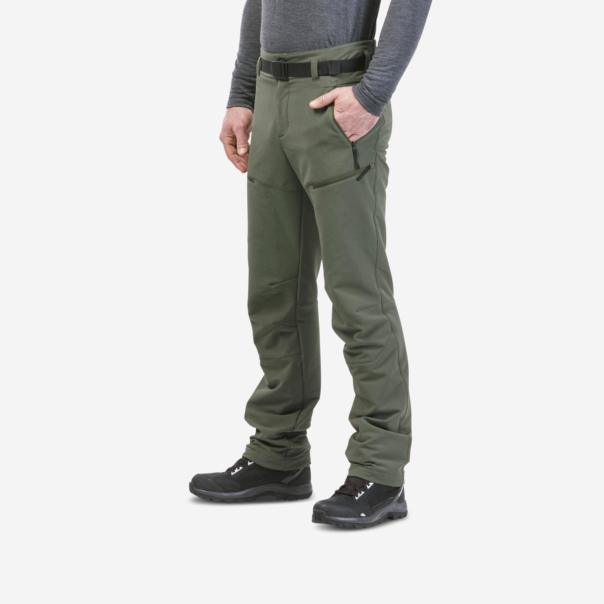 Men’s warm and water-repellent hiking trousers, SH500 - Green -  1