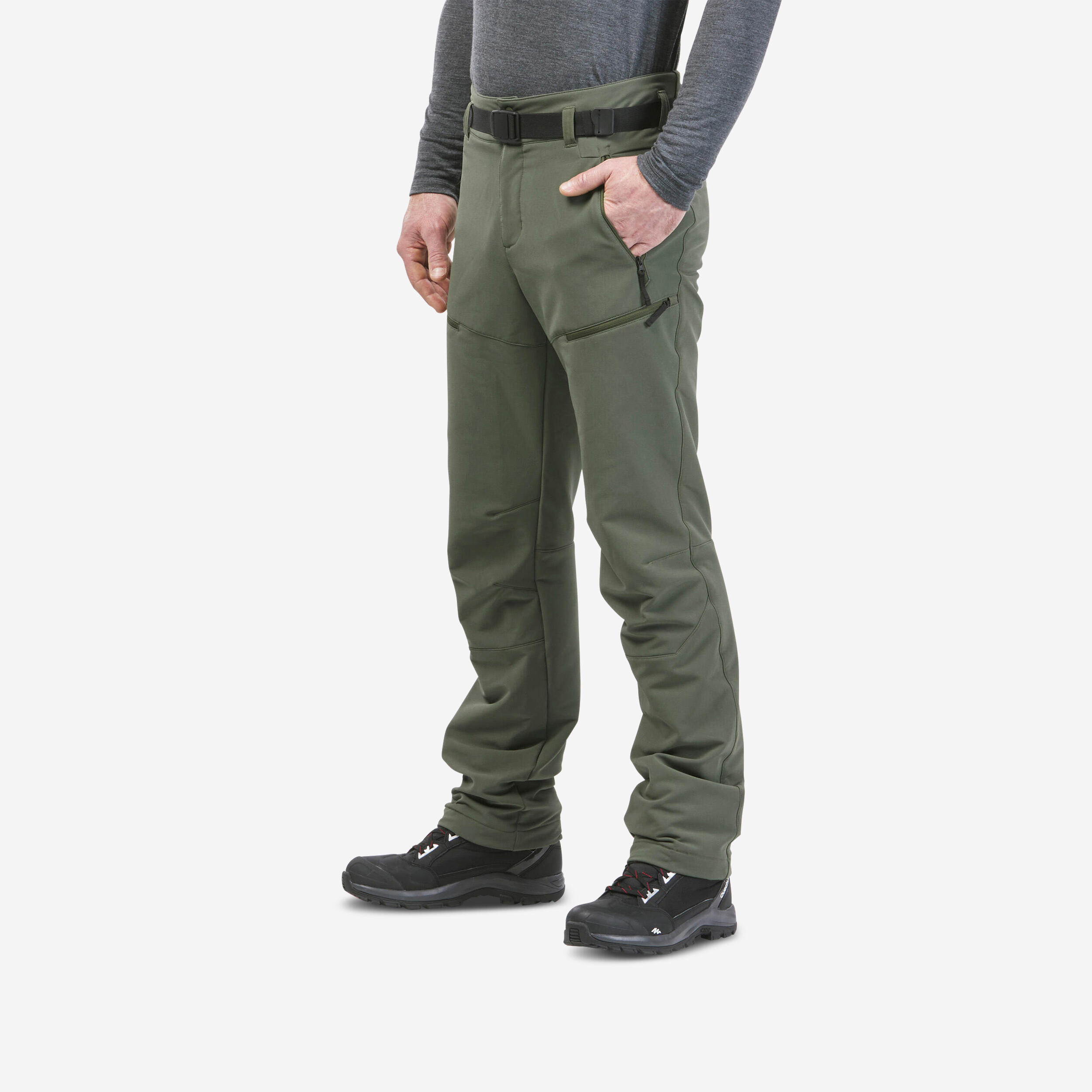 Pantalon Iarna Calduros Hidrofob Drumetie Pe Zapada Sh500 Mountain Maro Barbati