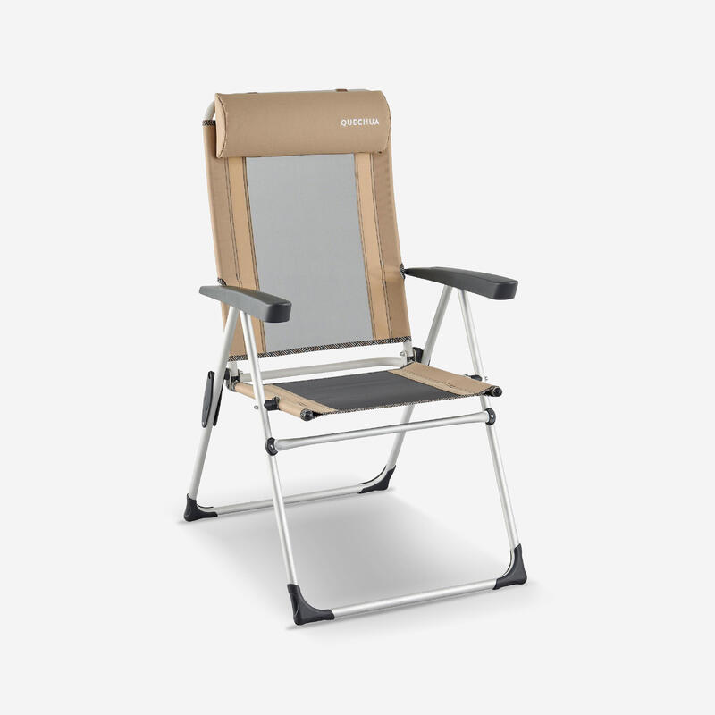 FAUTEUIL PLIANT CONFORTABLE POUR LE CAMPING - INCLINABLE - ACIER / ALUMINIUM