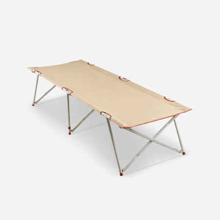 Cama plegable 1 persona de 65 cm armado facil para camping Quechua beige