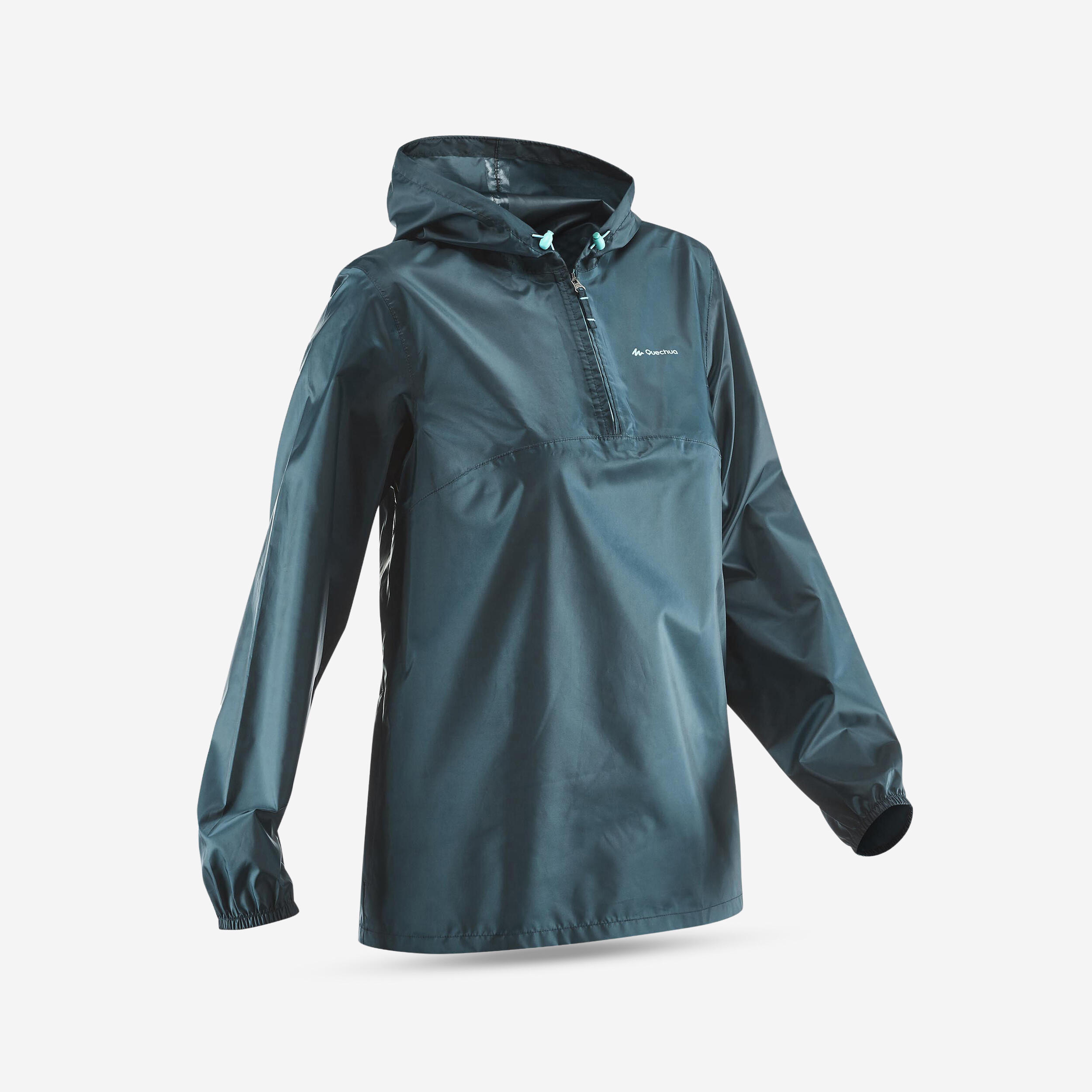 Chubasquero de montaña y trekking media cremallera Mujer Quechua Raincut 6/6