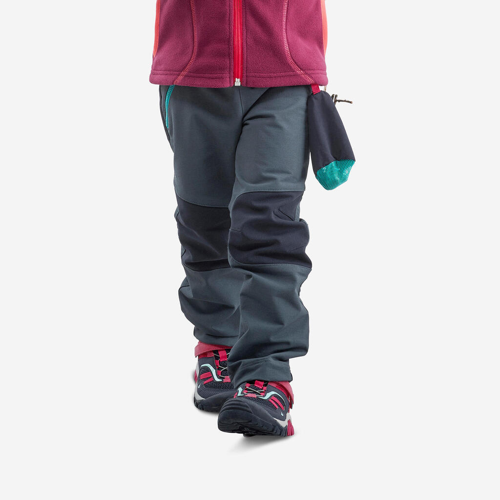 Kids’ Softshell Hiking Pants MH900 2-6 Years - Blue