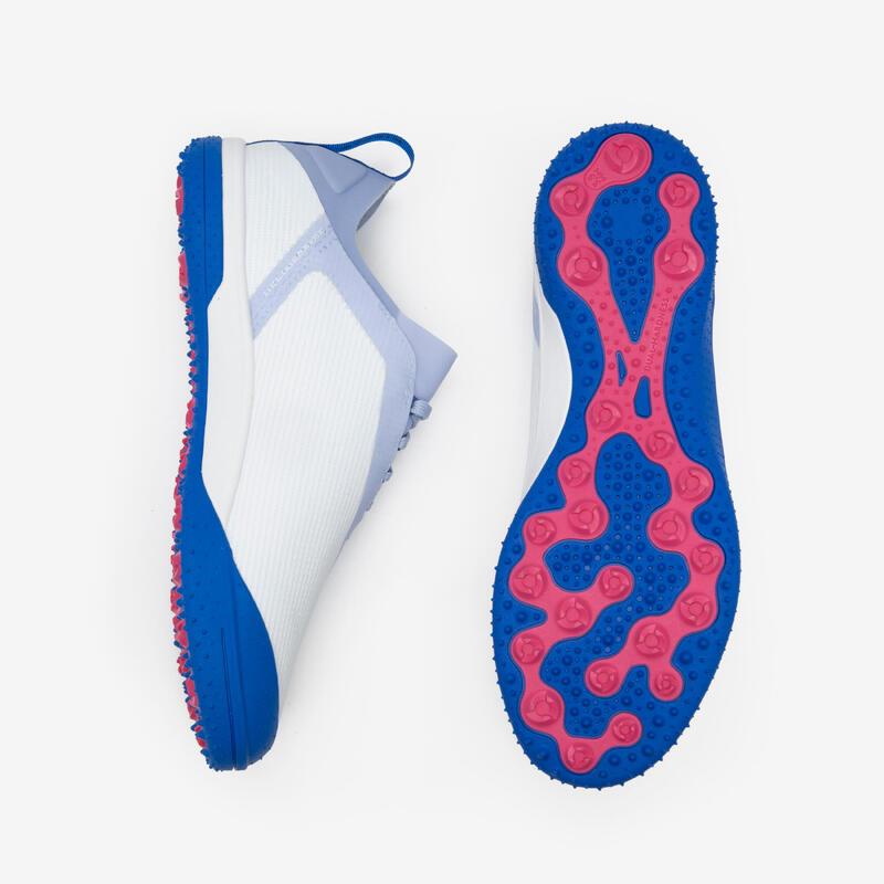 Football Boots Traxium Edge TF White/Blue KIPSTA Decathlon