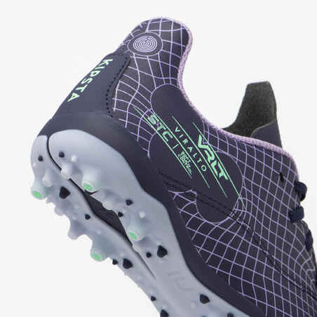 حذاء كرة القدم برباط للأطفال - Viralto I MG/AG ألوان غامقة
