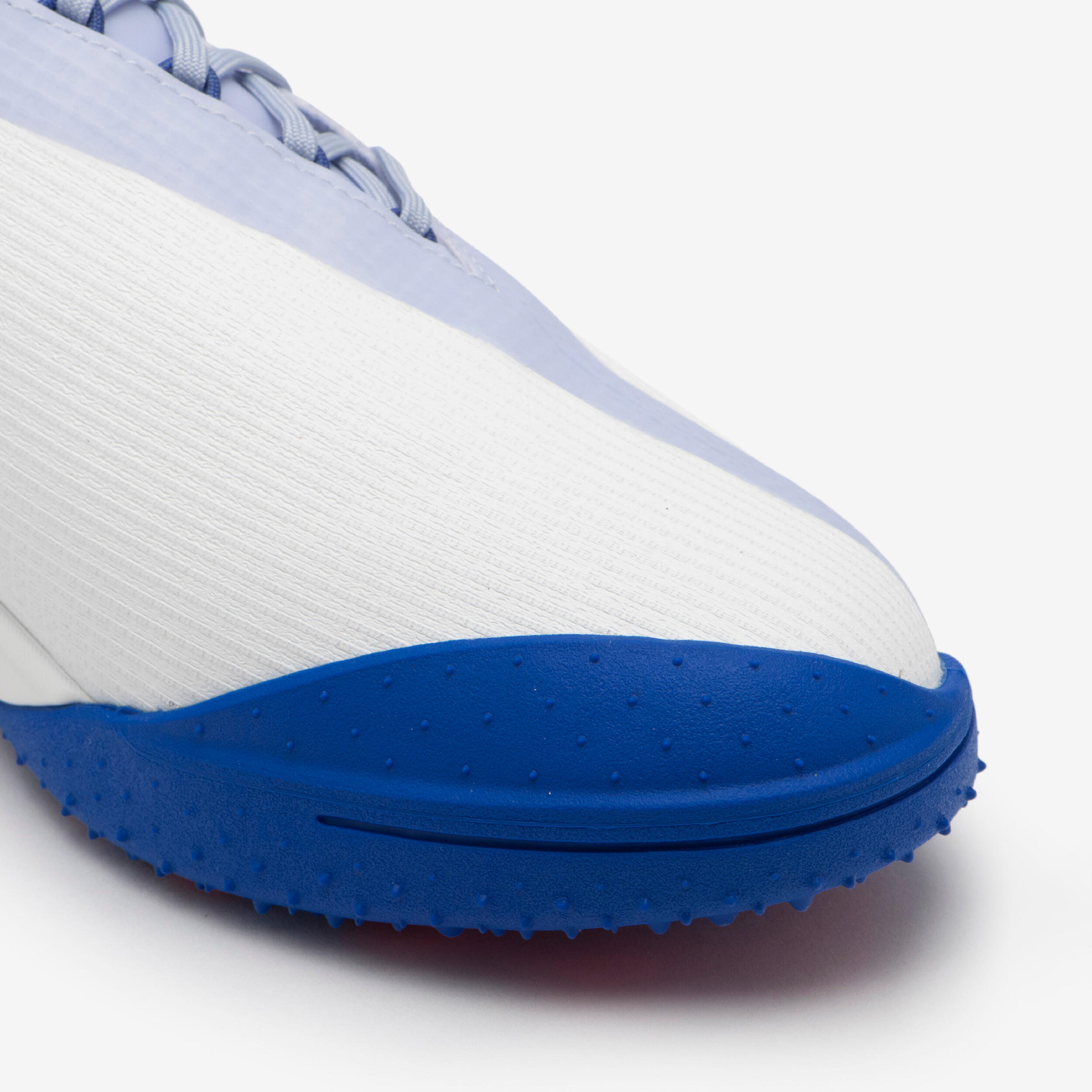 CHUTEIRAS FUTEBOL TRAXIUM EDGE TURF .TF BRANCO AZUL 3/8