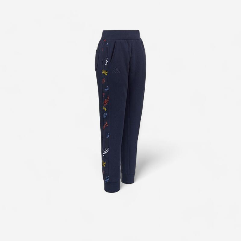 Pantaloni tuta Kappa bambino con bande stampate blu