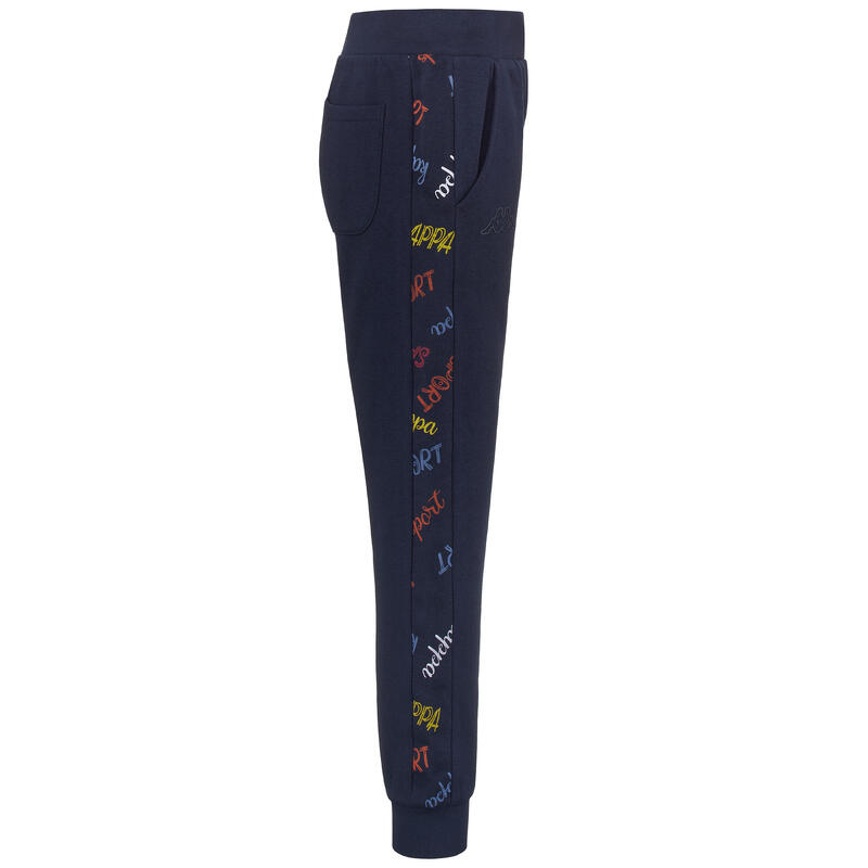 Pantaloni tuta Kappa bambino con bande stampate blu