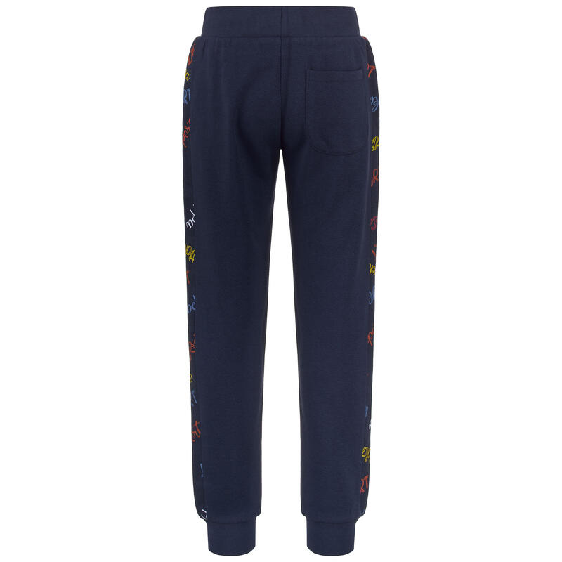 Pantaloni tuta Kappa bambino con bande stampate blu