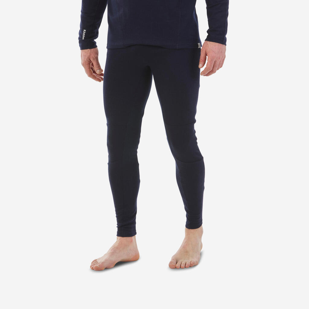 Men’s Thermal Wool Ski Base Layer Bottoms - BL 900 - Navy Blue