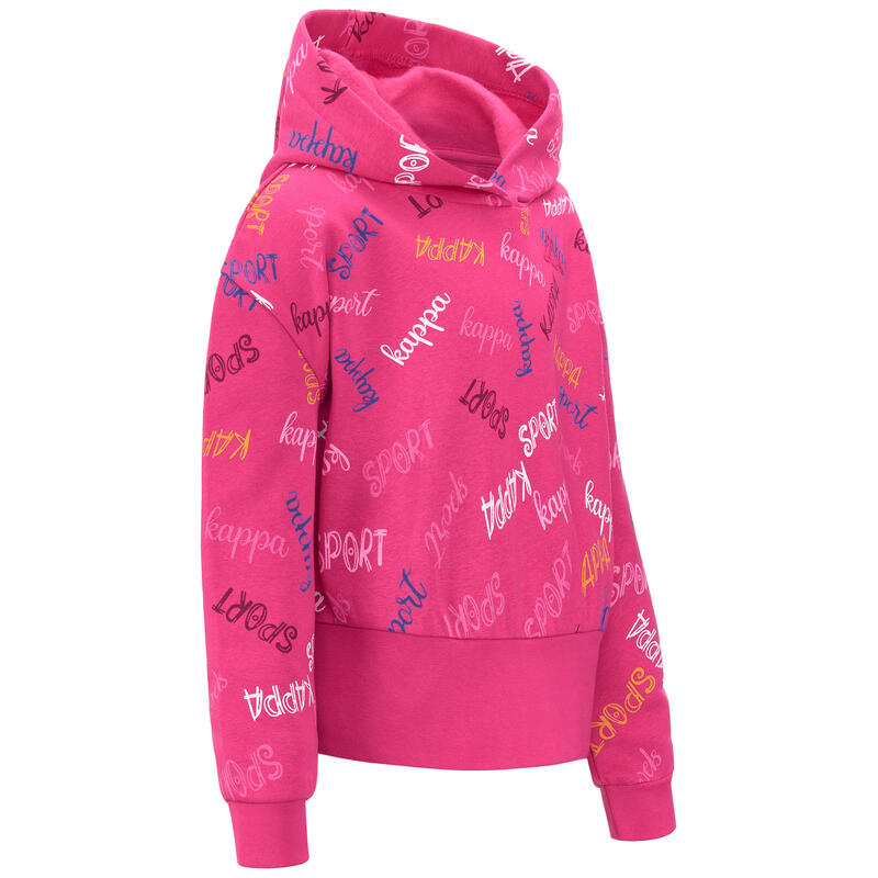 Felpa Kappa bambina con cappuccio rosa