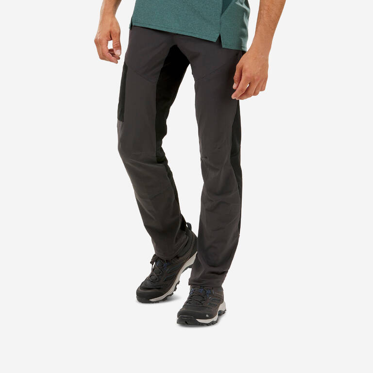 Men Dry Fit Stretchable Reinforced Hiking Pant Black - MH500