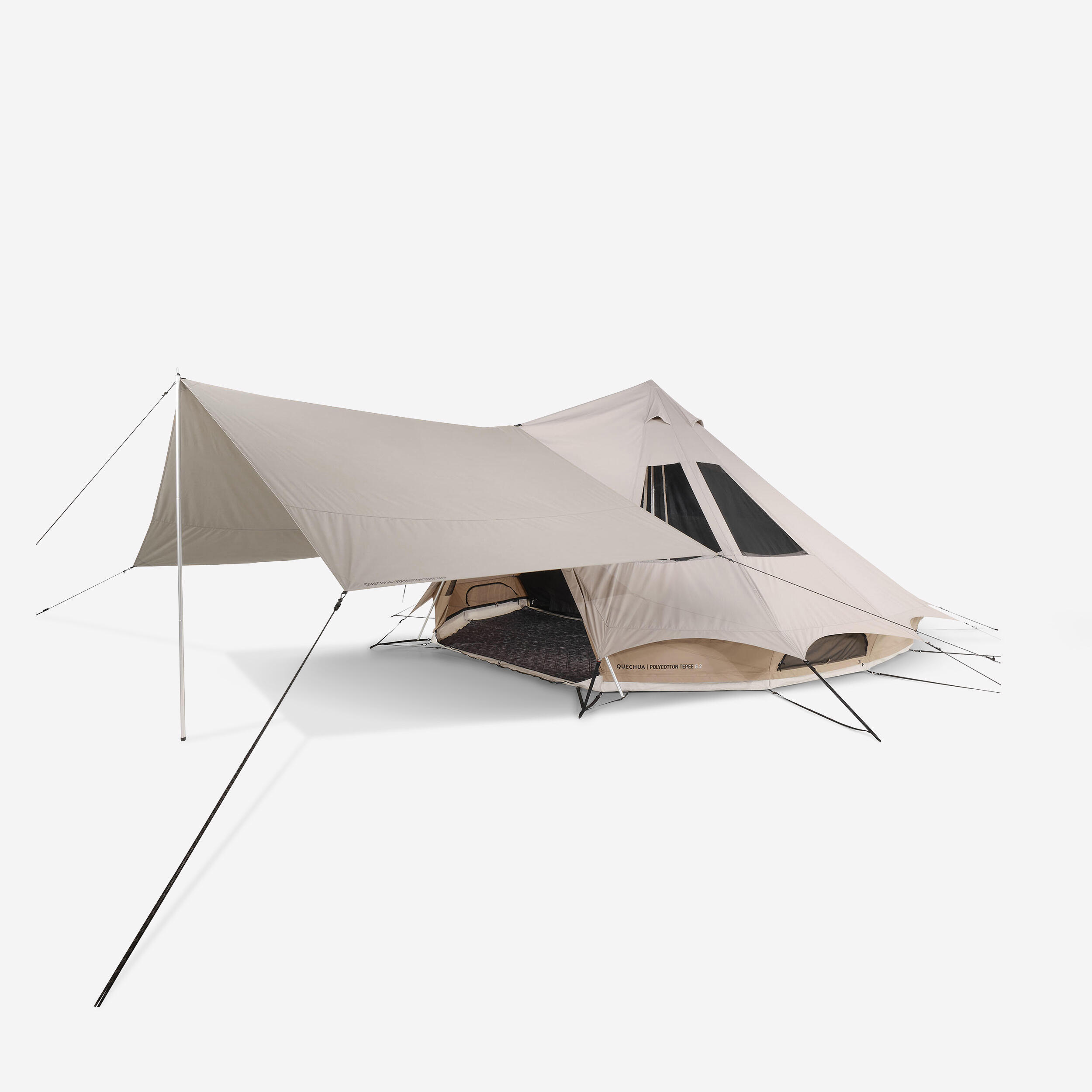 Abrigo de campismo tarp tipi - tepee polialgodão - 6 pessoas
