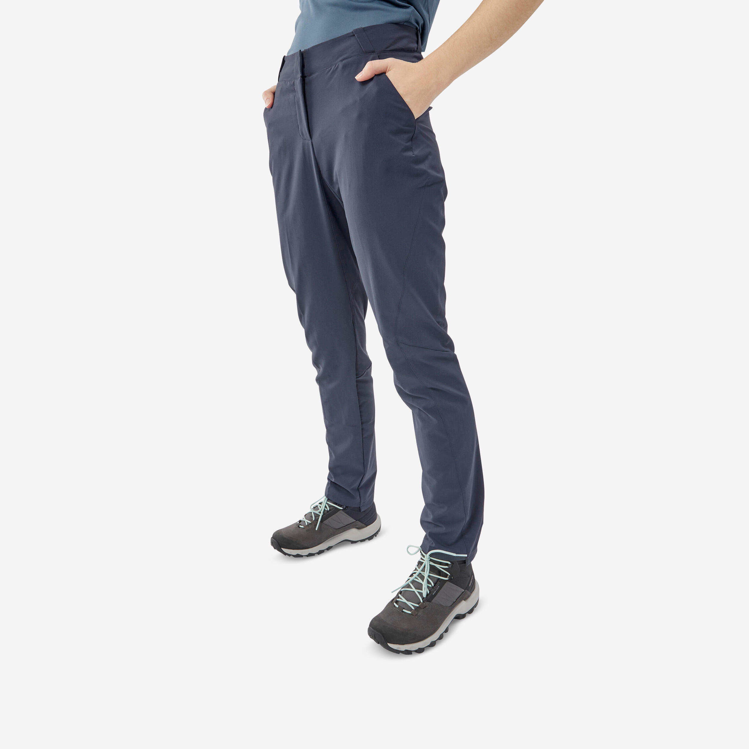 Women's Mountain Walking Trousers MH100 - Asphalt Blue